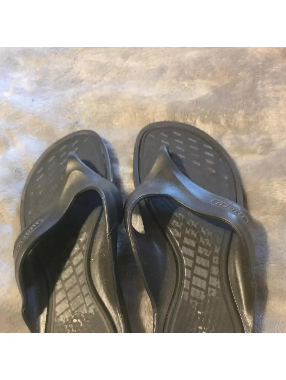 Black wofu flip flops size 12 #flipflops #comfort